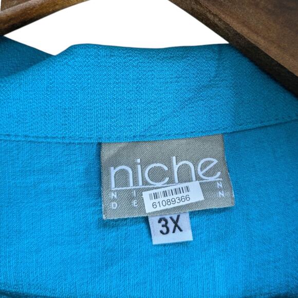 Niche Nilgun Derman Jacket Leaf Button Lagenlook Artsy Rayon Blend 3X Blazer - Picture 5 of 7